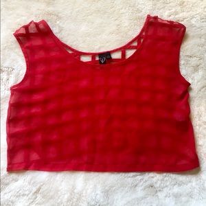 Windsor sheer caged back crop tee shirt top